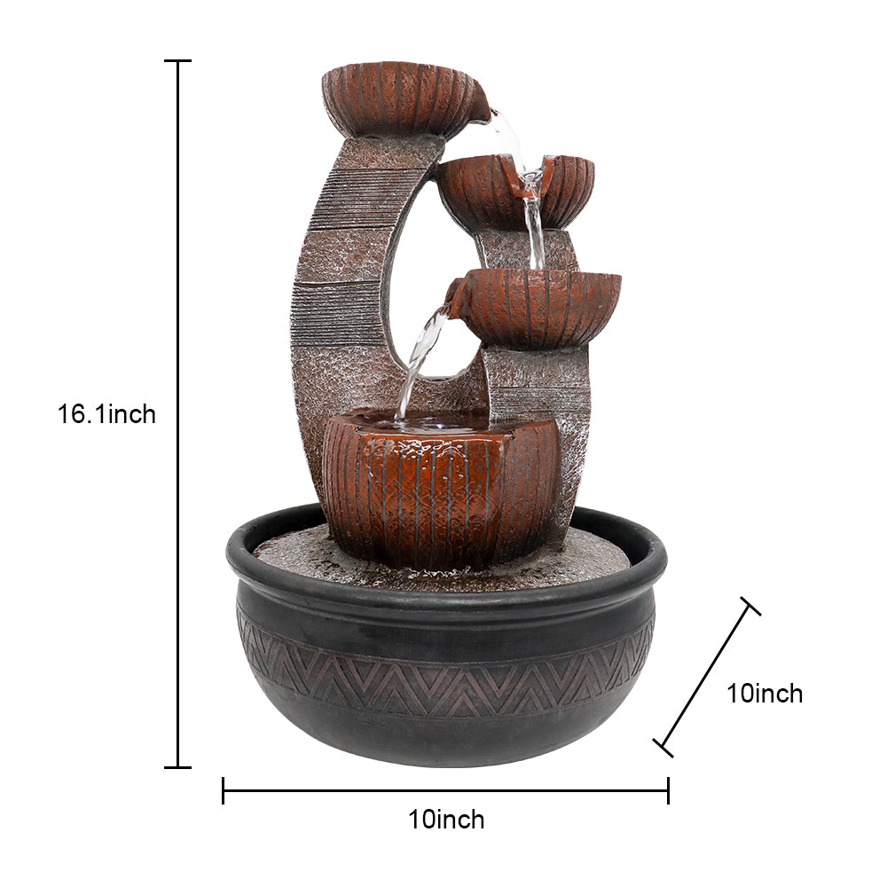 Resin Bowl Indoor Tabletop Fountain-16.1"H