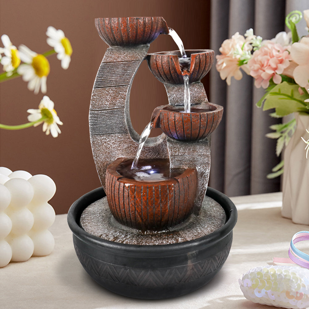 Resin Bowl Indoor Tabletop Fountain-16.1"H